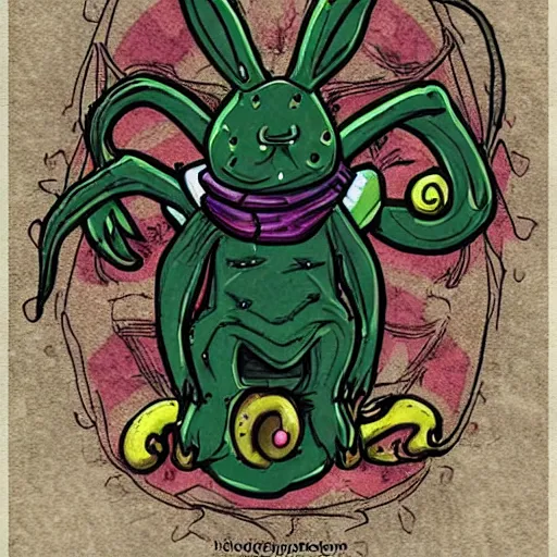 Image similar to rabbit cthulhu