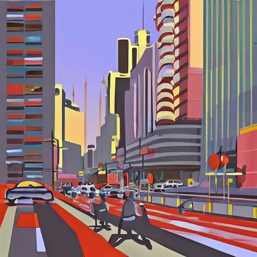 Prompt: avenida paulista painted by james gilleard
