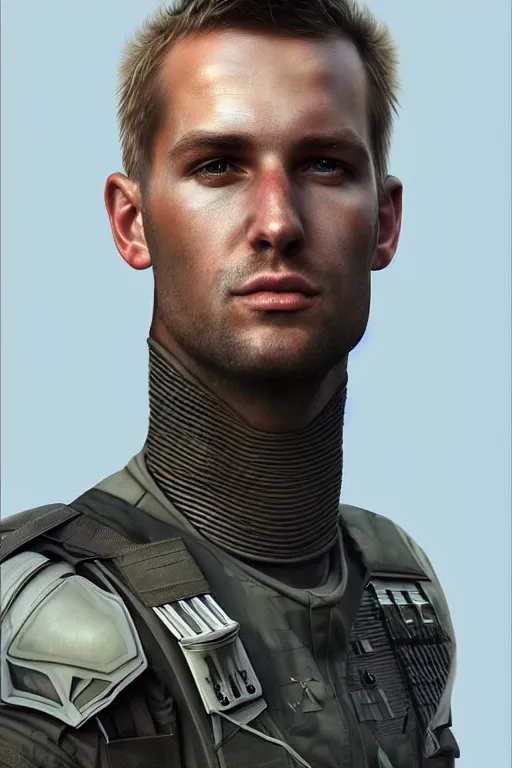 Prompt: epic professional digital art of stunningly handsome australian male starship soldier by leesha hannigan, iris van herpen, artstation, cgsociety, wlop, epic, much wow, much detail, gorgeous, detailed, masterpiece