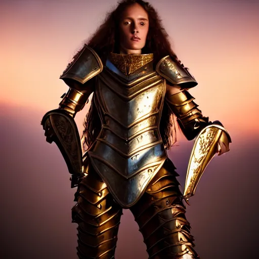 Prompt: photographic portrait of a stunningly beautiful renaissance female warhammer armour, in soft dreamy light at sunset, contemporary fashion shoot, by edward robert hughes, annie leibovitz and steve mccurry, david lazar, jimmy nelsson, breathtaking, 8 k resolution, extremely detailed, beautiful, establishing shot, artistic, hyperrealistic, beautiful face, octane render
