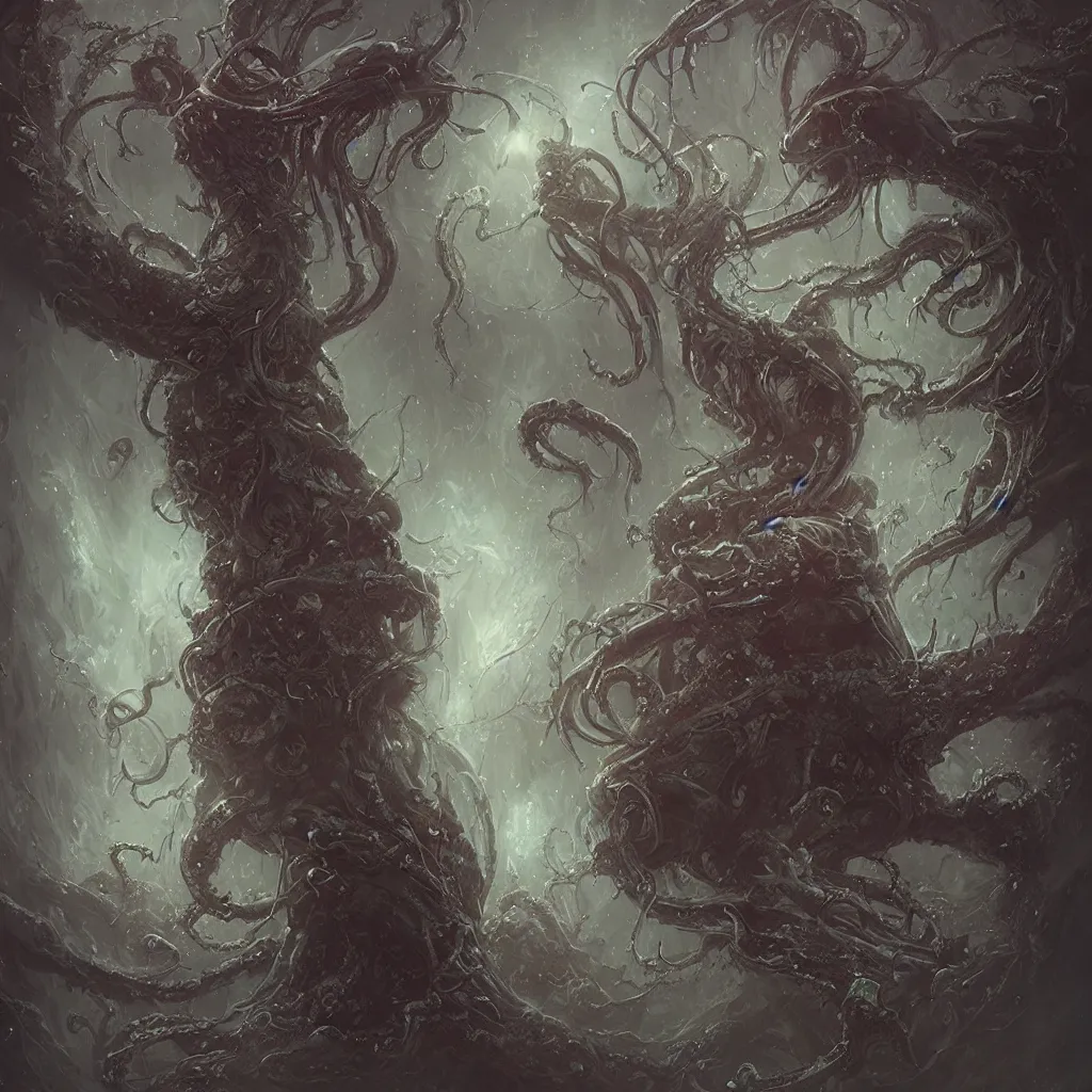 Prompt: lovecraftian horror by wlop, greg rukowski, horrifying