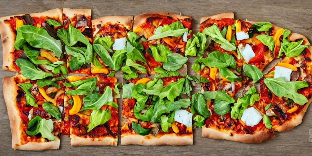 Image similar to garden vegetable pizza