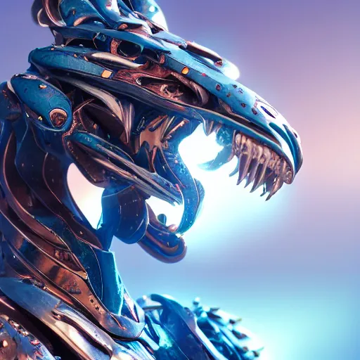 Prompt: a highly detailed close-up bust, of an awe-inspiring beautiful cute humanoid anthropomorphic robotic mecha female dragon, with smooth and streamlined armor, standing and posing elegantly in front of the camera, well detailed head with LED eyes, sharp teeth, two arms, digital art, artstation, DeviantArt, professional, octane render, sunset lighting