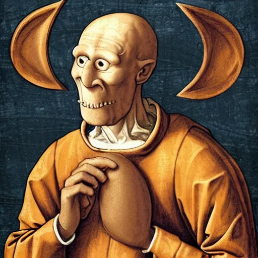 Image similar to handsome squidward, renaissance art style