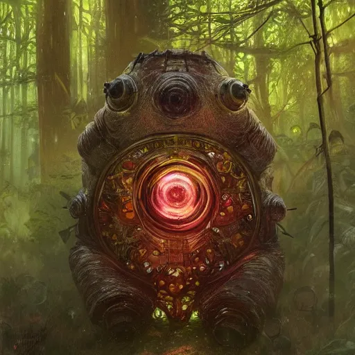 Image similar to ultra realistic illustration of magical tardigrade, forest, fantasy, colorful lights, intricate, elegant, highly detailed, digital painting, artstation, concept art, smooth, sharp focus, illustration, art by artgerm and greg rutkowski and alphonse mucha