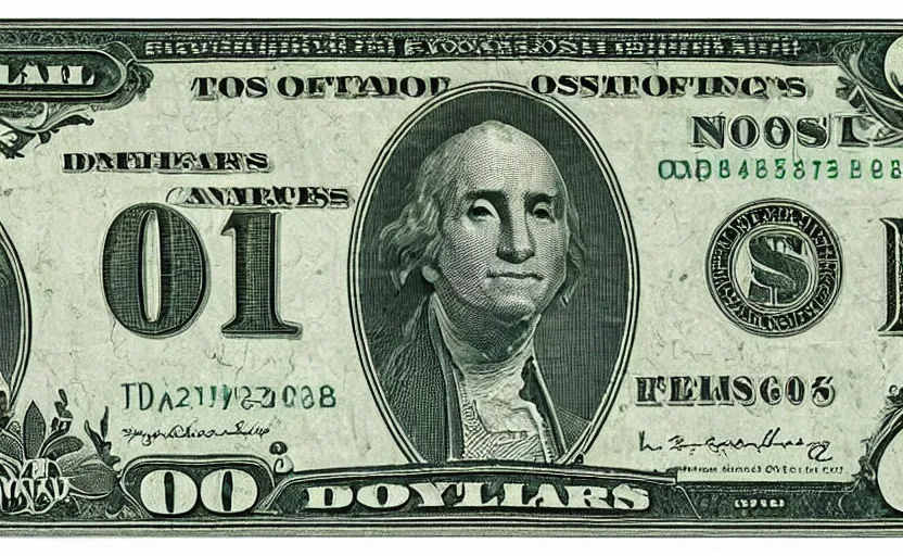 Image similar to rectangular photograph of one dollar u. s. currency note