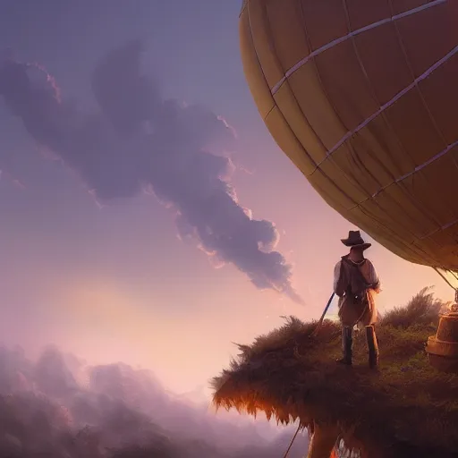 Prompt: anthropomorphic fluffy fox look like Indiana jones on the hot air balloon at night, clouds around, entire person visible, DnD character, unreal engine, octane render, dramatic lighting, pond, digital art, by Stanley Artgerm Lau, greg rutkowski, thomas kindkade, alphonse mucha, loish, norman Rockwell,