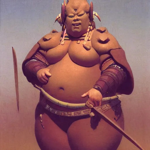 Prompt: character portrait of a varbie wheyfu rubenesque plump woman shugoki wearing knightly samurai o - yoroi, mortal shell, scorn game, by geiger and beksinski and wayne barlowe, grim vibrance orientalism, ilya repin, bouguereau, ukiyo - e!!, cg society, tone mapping, global illumination