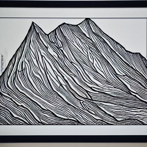 Image similar to mountain line art