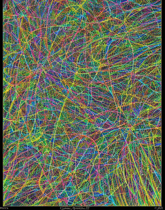 Image similar to hyper detailed industraial & utility flow field neural path by affandi