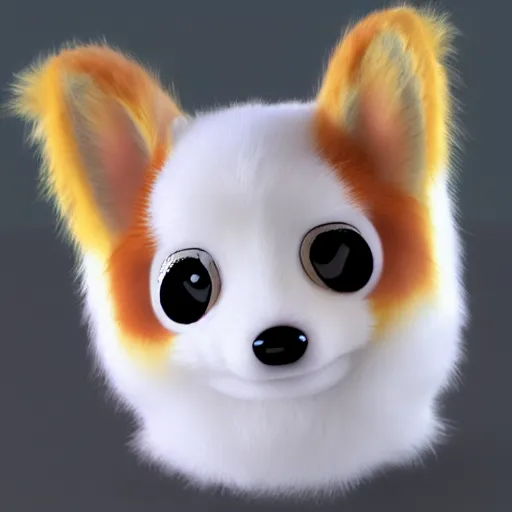 Prompt: a corgi furby, concept art, 3 d render, highest detail, cute, realistic