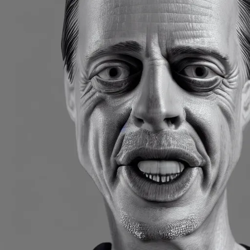 Prompt: black and white photo of steve buscemi on the moon ultra detailed, 8 k, trending on artstation, award - winning art,