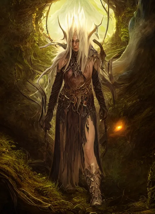 Image similar to druid dnd, ultra detailed fantasy, elden ring, realistic, dnd character portrait, full body, dnd, rpg, lotr game design fanart by concept art, behance hd, artstation, deviantart, global illumination radiating a glowing aura global illumination ray tracing hdr render in unreal engine 5