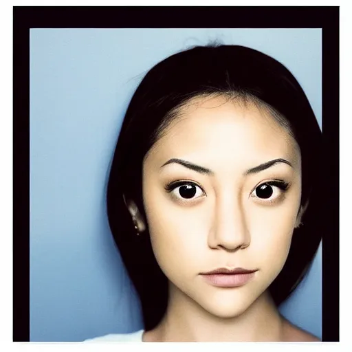 Prompt: a masterpiece portrait photo of a beautiful young woman who looks like an asian brittany murphy, symmetrical face