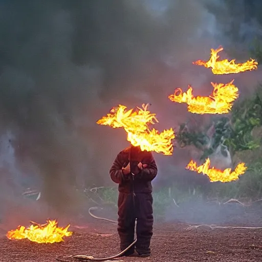 Image similar to fire breathing geese