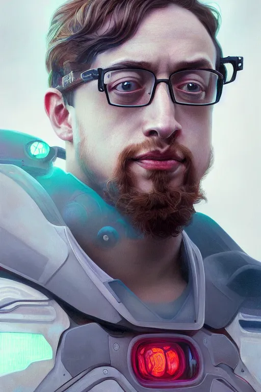 Image similar to portrait futuristic airforce Sam Hyde, inside future fighter, sci-fi, fantasy, intricate, very sigma, luxurious, human anatomy, rgb light, highly detailed, digital painting, artstation, concept art, smooth, sharp focus, illustration, art by tian zi and WLOP and alphonse mucha