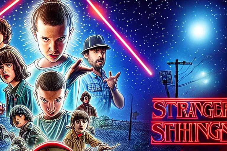 Image similar to film still from stranger things 5, an animated cartoon by walt disney