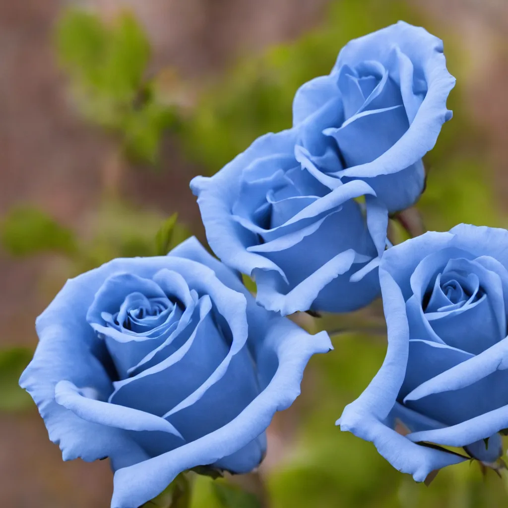 Image similar to A high quality photograph of a beautiful blue rose