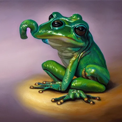 Image similar to frog - elephant creature, oil painting by loundraw