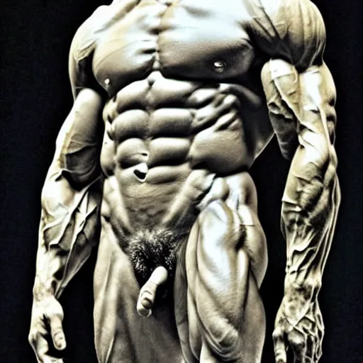 Prompt: an extremely muscular Julius Caesar, very vascular, steroid use, epic, high detail, high contrast