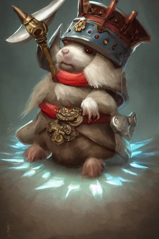 Prompt: cute little anthropomorphic Guinea Pig knight wearing a cape and a crown, tiny, small, miniature bear, baby animal, short, pale blue armor, cute and adorable, pretty, beautiful, DnD character art portrait, matte fantasy painting, DeviantArt Artstation, by Jason Felix by Steve Argyle by Tyler Jacobson by Peter Mohrbacher, cinematic lighting