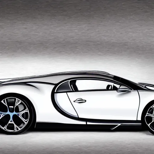 Prompt: bugatti chiron drawn by leonardo da vinci