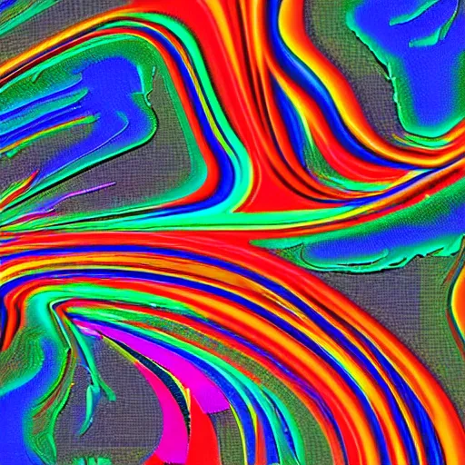 Image similar to a CFD Simulation of a spaceshuttle, Colourful, Multiphase flow