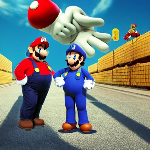 Prompt: Jack Black as Super Mario in the live-action Super Mario Bros movie