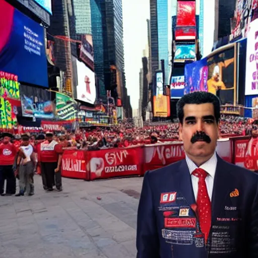 Prompt: Nicolas Maduro in Times Square