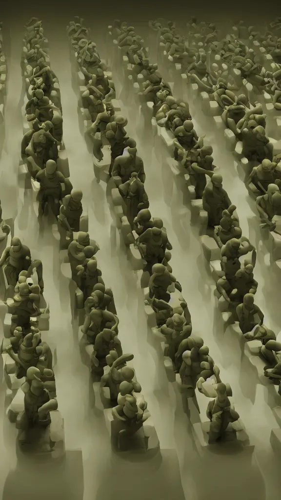 Image similar to army of Obama clones the size of the Hulk by Beeple, Studio lighting, shallow depth of field. Professional photography, lights, colors,4K