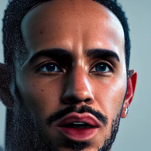 Image similar to hyperrealistic dslr film still of lewis hamilton, stunning 8 k octane comprehensive 3 d render, inspired by istvan sandorfi & greg rutkowski & unreal engine, perfect facial symmetry, dim volumetric cinematic lighting, extremely hyper - detailed, extremely lifelike attributes & lifelike texture, intricate, masterpiece, artstation, stunning