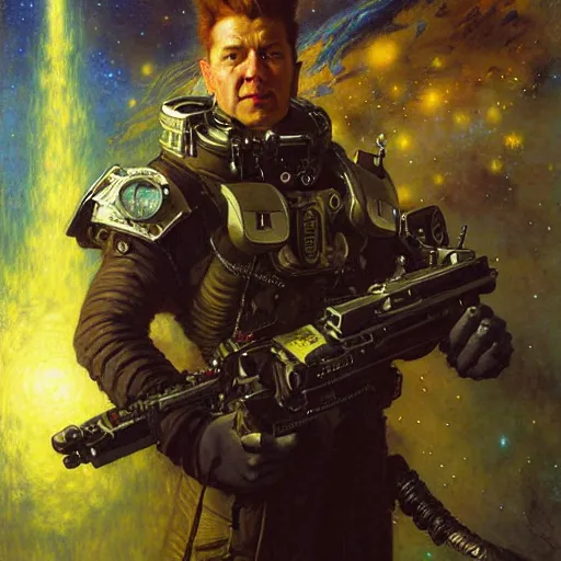 Prompt: portrait of a wolf in uniform as space lawyer. shadowrun furaffiniy cyberpunk fantasy highly detailed painting by gaston bussiere craig mullins jc leyendecker gustav klimt artgerm greg rutkowski john berkey, bergey, craig mullins, ruan jia, raymond swanland, jeremy mann, tom lovell, alex malveda