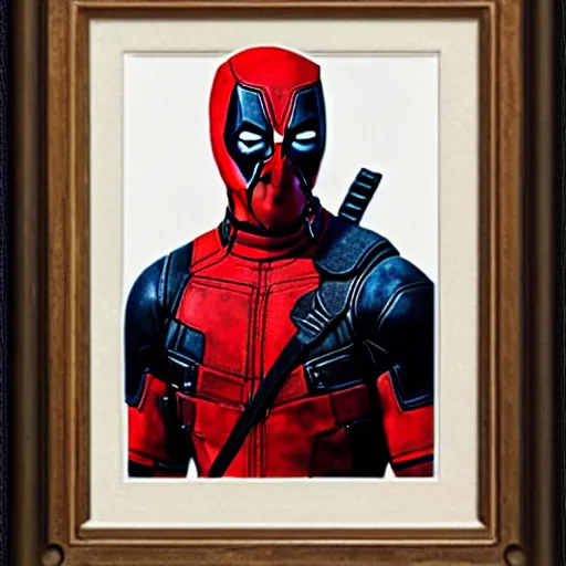 Image similar to Deadpool painted by Leonardo da Vinci hyper realistic 4K quality