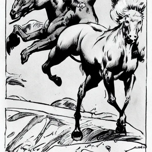 Prompt: a centaur // ditko x frazetta