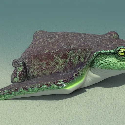 Image similar to hybrid of frog whale, vray