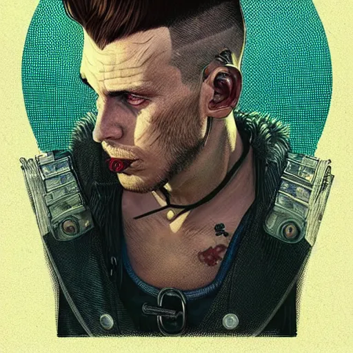 shadowrun; male; elf; punk ganger, mohawk  Shadowrun, Cyberpunk rpg, Sci  fi character art