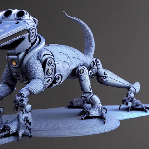 Image similar to a robot similar to a dragon, octane render, 3D