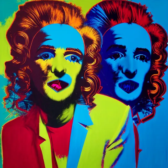Image similar to a beautiful painting cyberpunk jibaro, by andy warhol realistic oil painting