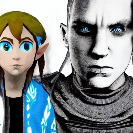 Image similar to Eminem in The Legend of Zelda Breath of the Wild