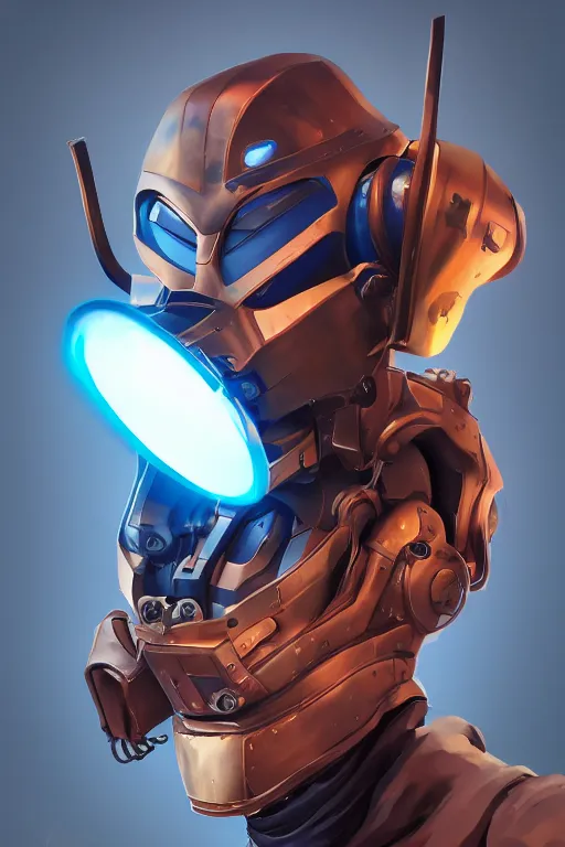 Image similar to epic mask helmet robot ninja portrait stylized as fornite style game design fanart by concept artist gervasio canda, behance hd by jesper ejsing, by rhads, makoto shinkai and lois van baarle, ilya kuvshinov, rossdraws global illumination radiating a glowing aura global illumination ray tracing hdr render in unreal engine 5