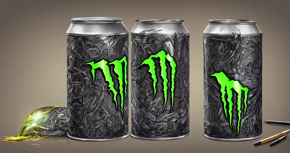 Image similar to aluminian can of monster energy drink, highly detailed, digital painting, artstation, concept art, smooth and sharp focus, illustration