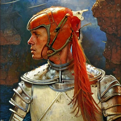 Image similar to shrimp fish as a fantasy knight, closeup portrait art by norman rockwell and donato giancola and greg rutkowski,