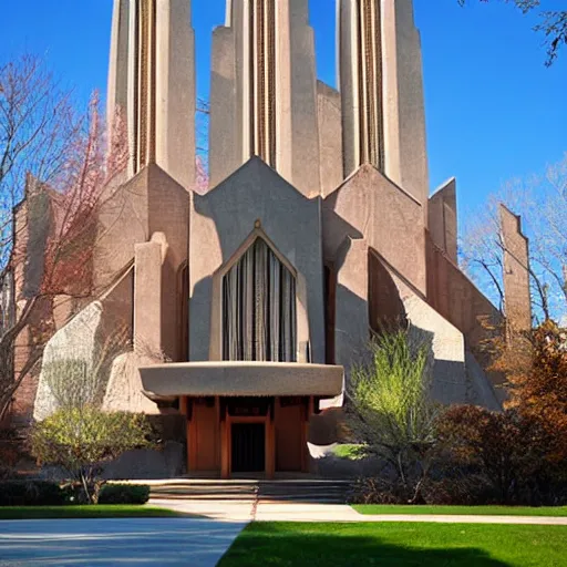 Image similar to Cathedral designed by Frank Lloyd Wright