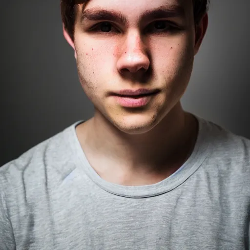 Prompt: a photo portrait of a young Canadian man facing the camera, centred, upper body, 8k, high quality, flickr