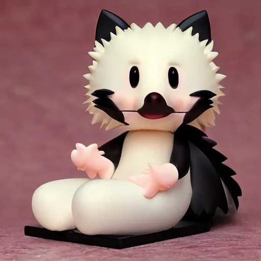 Image similar to high quality portrait flat matte painting of cute Hedgehog body entwined with black fog, in the style of nendoroid and Toon , flat anime style, thick painting, medium close-up