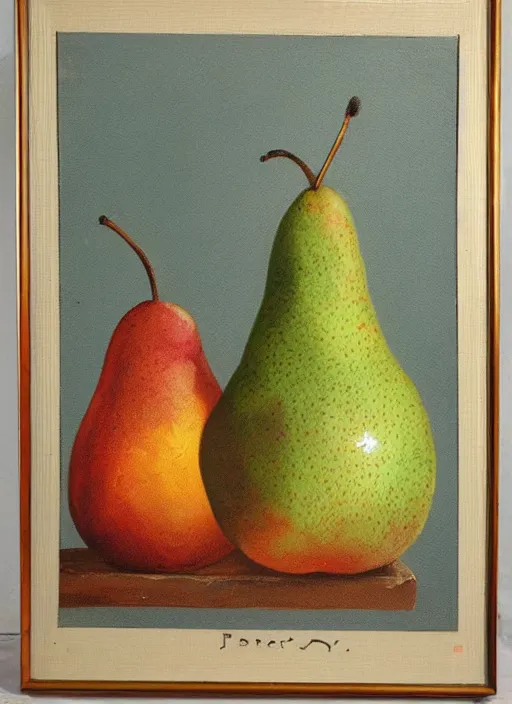 Image similar to vintage beautiful painting of mother's touch pear