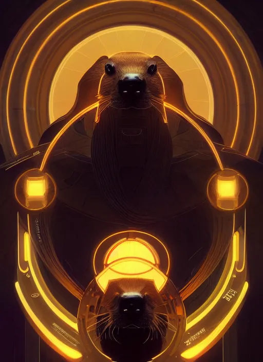 Prompt: symmetry!! portrait of a beaver, sci - fi, tech wear, glowing lights!! intricate, elegant, highly detailed, digital painting, artstation, concept art, smooth, sharp focus, illustration, art by artgerm and greg rutkowski and alphonse mucha