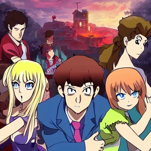 Prompt: the cast of the video game the quarry, anime