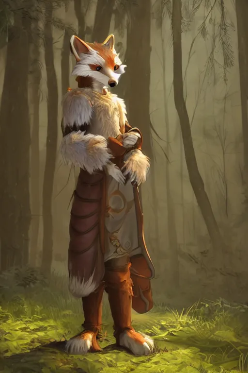 Prompt: a medieval anthropomorphic fox furry fursona with a fluffy tail in a forest, backlighting, cgi, rendered in unreal engine, trending on artstation, cartoon, trending on furaffinity