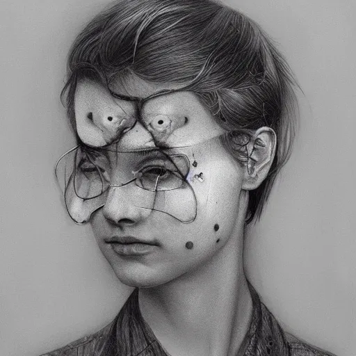 Image similar to Surrealist portrait by Miles Johnston, ImagineFX, Graphite, Visceral, fine art print